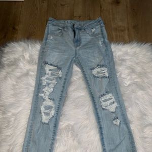 light wash jeans - high rise